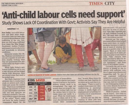‘Anti-child labour cells need support’